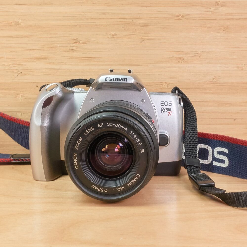 Canon EOS Rebel Ti 35mm slr Film Camera w/ EF 35-80mm III Lens / Silver / Tested